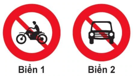 Hình minh họa câu 305: Biển nào dưới đây xe gắn máy được phép đi vào?
