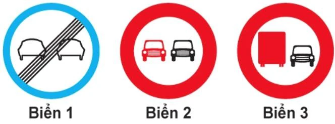 Hình minh họa câu 309: Biển nào không cho phép xe ô tô con vượt?