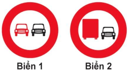Hình minh họa câu 311: Biển nào cấm xe tải vượt?