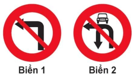 Hình minh họa câu 316: Biển nào cấm xe ô tô rẽ trái?