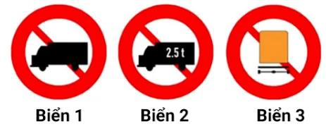 Hình minh họa câu 331: Biển nào là biển "Cấm xe chở hàng nguy hiểm"?