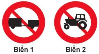 Hình minh họa câu 340: Biển nào cấm máy kéo kéo theo rơ moóc?