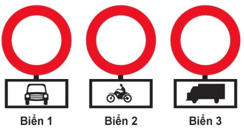 Hình minh họa câu 349: Biển nào xe mô tô hai bánh được đi vào?