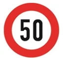 Hình minh họa câu 364: Số 50 ghi trên biển báo dưới đây có ý nghĩa như thế nào?