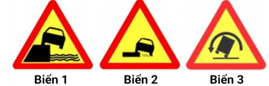 Hình minh họa câu 407: Biển nào sau đây là biển "Lề đường nguy hiểm"?