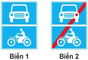 Hình minh họa câu 430: Khi gặp biển nào thì các phương tiện không được đi vào, trừ xe ô tô và xe mô tô?
