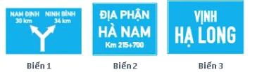 Hình minh họa câu 456: Biển nào dưới đây chỉ dẫn địa giới hành chính giữa các thành phố, tỉnh, huyện?