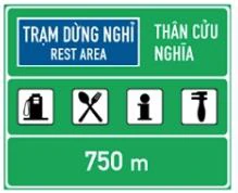 Hình minh họa câu 468: Ý nghĩa các biểu tượng ghi trên biển chỉ dẫn là như thế nào?