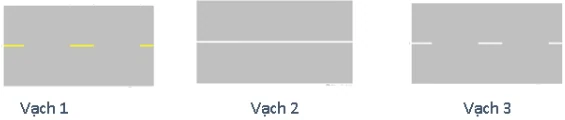 Hình minh họa câu 482: Khi gặp vạch kẻ đường nào các xe được phép đè vạch?