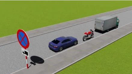 Hình minh họa câu 505: Trong trường hợp này xe nào đỗ vi phạm quy tắc giao thông?