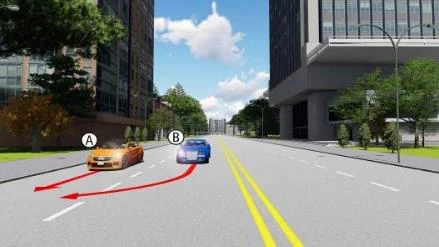 Hình minh họa câu 546: Xe nào phải nhường đường là đúng quy tắc giao thông?