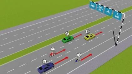 Hình minh họa câu 548: Trong hình dưới, những xe nào vi phạm quy tắc giao thông?