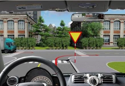 Hình minh họa câu 549: Xe nào đi trước là đúng quy tắc giao thông?
