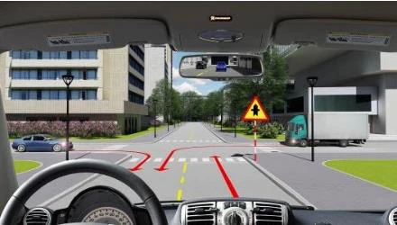 Hình minh họa câu 551: Thứ tự các xe đi như thế nào là đúng quy tắc giao thông?