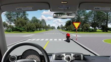 Hình minh họa câu 556: Bạn có được phép vượt xe mô tô phía trước không?