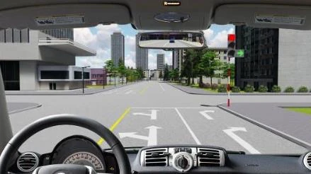 Hình minh họa câu 571: Xe của bạn được đi theo hướng nào trong trường hợp này?