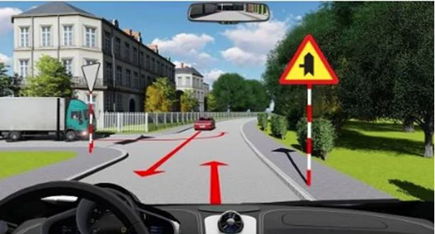 Hình minh họa câu 575: Xe nào phải nhường đường trong trường hợp này?