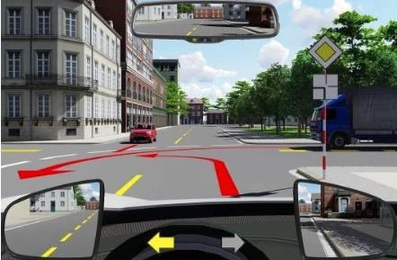 Hình minh họa câu 584: Các xe đi theo thứ tự nào là đúng quy tắc giao thông đường bộ?