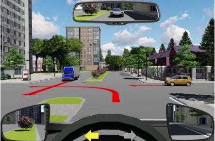 Hình minh họa câu 589: Các xe đi theo thứ tự nào là đúng quy tắc giao thông đường bộ?