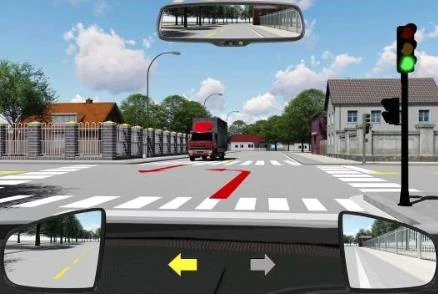 Hình minh họa câu 591: Xe nào được đi trước trong trường hợp này?