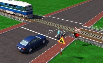 Hình minh họa câu 592: Xe nào dừng đúng theo quy tắc giao thông?